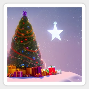 Christmas Tree and Star Sticker